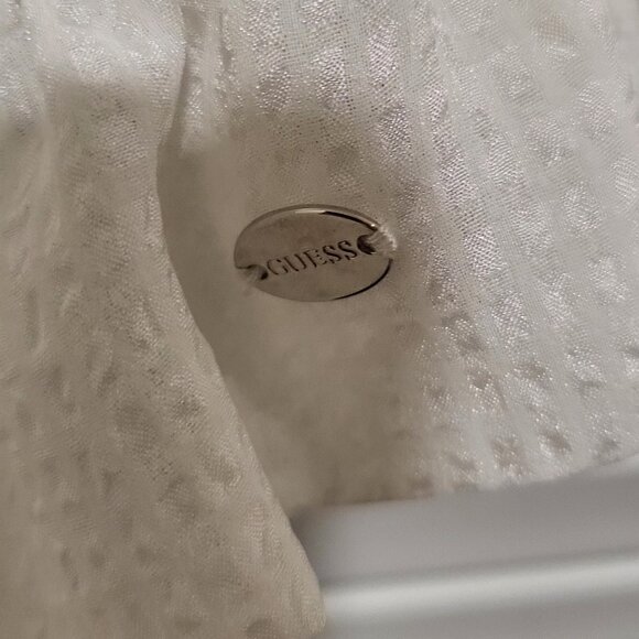 Guess Sheer White Top with cotton under tank, - Like New, Size Small - Picture 4 of 10